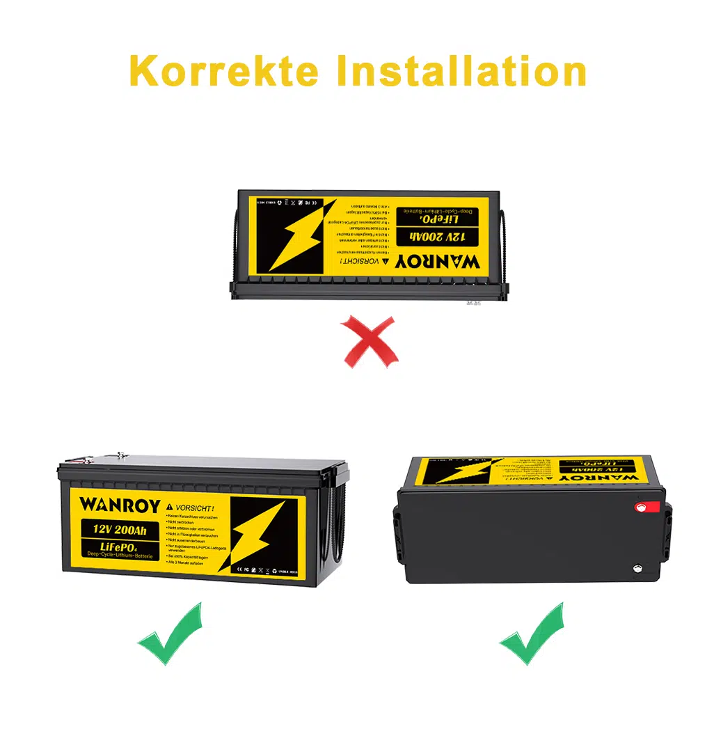 WANROY 12V 200Ah Lithium LiFePO4 Akku mit 100A BMS - Neujahr-Sonderaktion - Kaufe 1 und erhalte 1 gratis – Bild 5